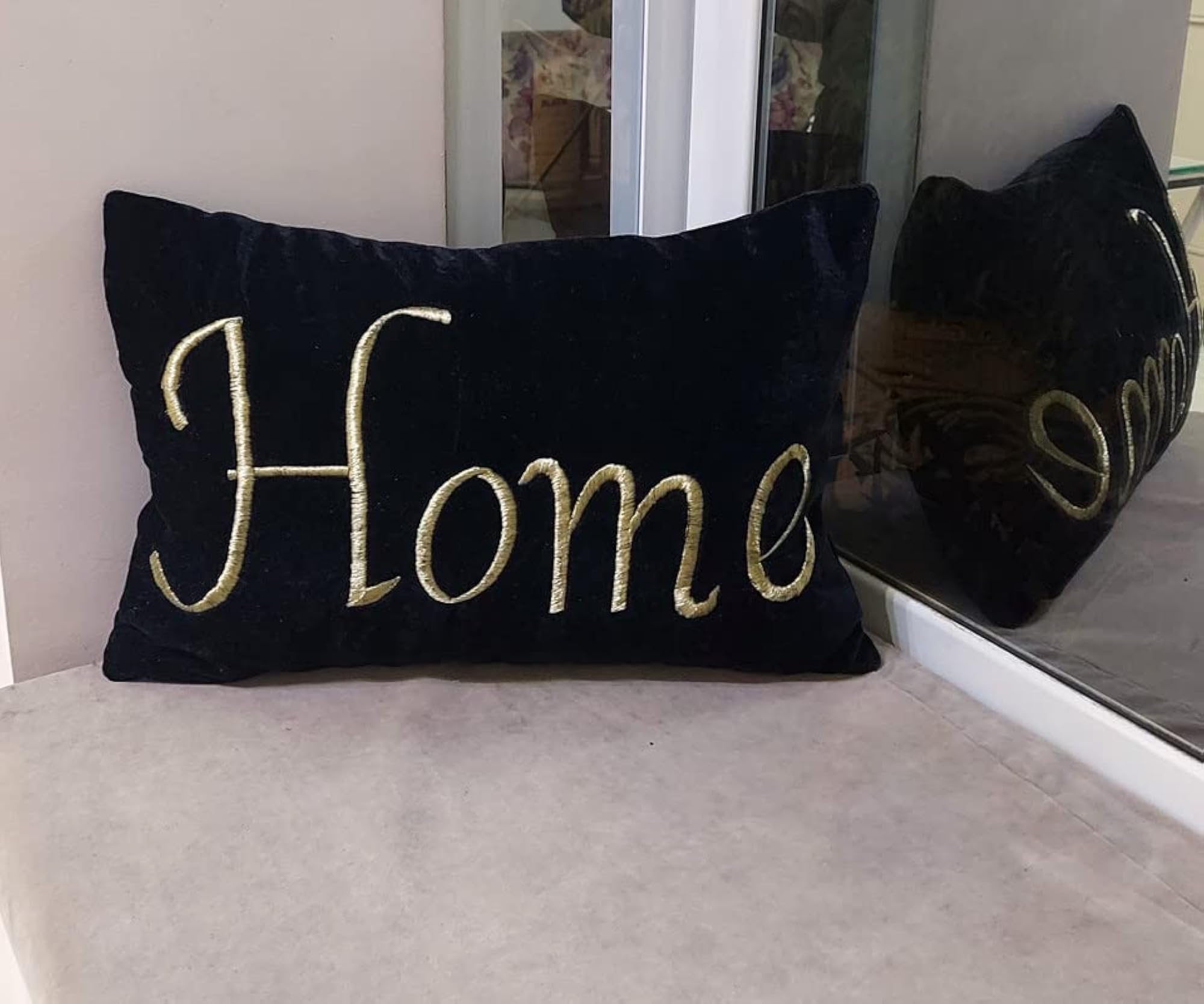Home Embroidered Cushion Cover, 12x20